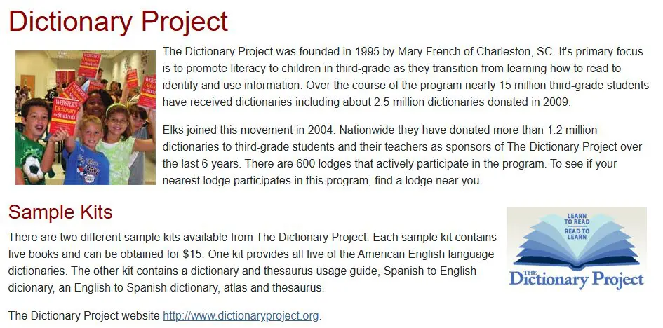 Dictionary Project article