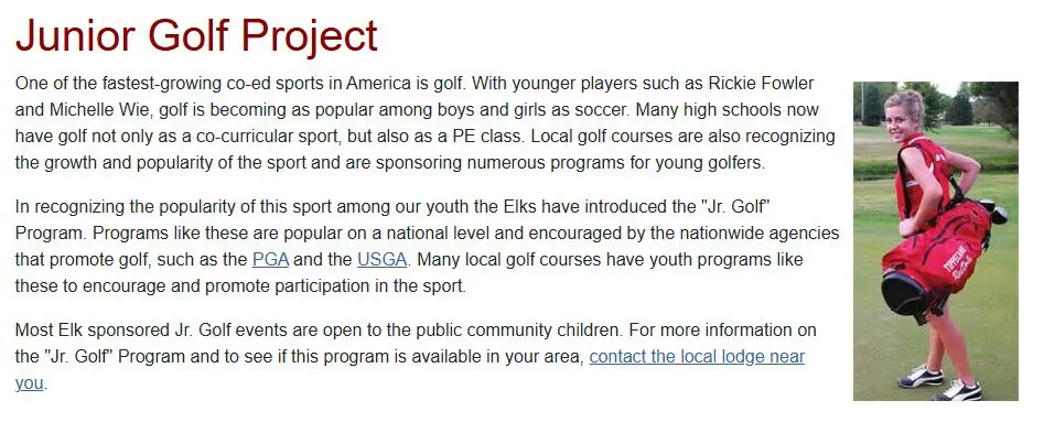 Jr Golf Program